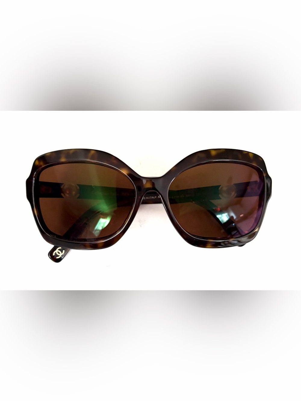 Chanel Sunglasses Tortoise Shell Frame Brown Pearl Collection 5132-H Sunglasses - Picture 12 of 16